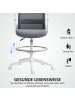 HOMCOM Bürostuhl in Grau 61,5L x 57,5B x 121H cm