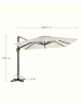 SONGMICS Sonnenschirm Sheld in Beige - (D)300 x (H)300 cm