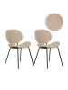 Beliani 2er-Set Esszimmerstuhl LUANA in Beige/Schwarz
