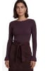 Zero  Feinstrickpullover mit Rüschen in Chocolate Plum