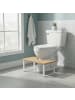 relaxdays Toilettenhocker in Natur/ Weiß - (B)44,5 x (H)18 x (T)23 cm