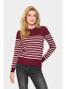 SAINT TROPEZ Strickpullover MilaSZ Gerade Passform in Burgundy G. Morn Stripe