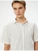 KOTON Shirt in Beige Gestreift