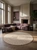 KADIMA DESIGN Teppich rund Orientalisch flachgewebt pflegeleicht Wohnzimmer Flur in Natur