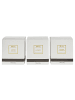 Beliani 3er-Set Kerze METALLIC GLAMOUR in Gold/Silber/Orange