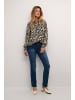 Cream Langarm-Bluse CRAstra Regular fit in Geometric Black White