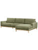 Beliani Ecksofa SIGGARD in Grün/Braun - (W) 296 x (H) 82 x (L) 163 cm