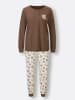 WITT WEIDEN Schlafanzug in braun-ecru-bedruckt