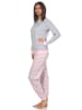 NORMANN Frottee Pyjama langarm Bündchen und Pinguin Stickerei - 50006 in Grau