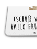 Mr. & Mrs. Panda Tischuntersetzer Otter Bauch mit Spruch in Weiß
