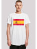 F4NT4STIC Long Cut T-Shirt Spain Spanien Flagge distressed in weiß