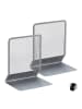 relaxdays 2x Buchstütze in Silber - (B)13x (H)16,5 x (T)10,5 cm
