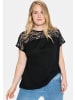 sheego Spitzenshirt in schwarz