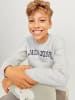 JACK & JONES Junior Sweatshirt JJECALEB VARSITY SWEAT CREW NECK JNR in white melange