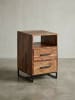 KADIMA DESIGN Moderne Nachtkommode im Industrial-Style, Massivholz- und Metall-Design