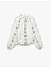 KOTON BLUSE LS in Ekru Gemustert