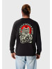 OLDSKULL Sweatshirt Asian Rebel Cat Kanji Graphic in Black