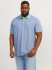 Jack & Jones + Fit Polo Shirt JJEPAULOS Sommer Hemd Pique in Blau-4