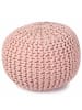 Kidsdepot Sitzpuff Strick "Bundy" Häkeloptik rosa 40 x 32 cm