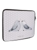 Mr. & Mrs. Panda Laptop Tasche Turteltauben Liebe ohne Spruch in Grau Pastell