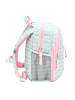 Belmil Kindergartenrucksack "Mini Kiddy Little Flamingo" in blau, Brustgurt, Namensschild, H 23 cm L 20 cm T 9 + 6 cm