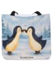 Mr. & Mrs. Panda Strandtasche Pinguin Liebe Design ohne Spruch in Weiß