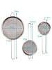 Intirilife 3x Küchensieb Seiher aus Edelstahl feinmaschig 8 / 12 / 18 cm in Silber