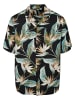 Urban Classics Urban Classics Herren Blossoms Resort Shirt in black/blossom