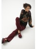 Aniston CASUAL Strickpullover in schwarz-ocker-smaragdgrün-bordeaux