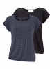 LASCANA T-Shirt in marine-gemustert, schwarz