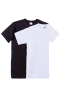 Fruit of the Loom Single-Jersey Unisex-T-Shirt, 2er-Pack in schwarz/weiß