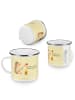Mr. & Mrs. Panda Emaille Becher Igel Grillen mit Spruch in Gelb Pastell
