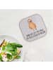 Mr. & Mrs. Panda Glasuntersetzer Faultier Zufrieden mit Spruch in Grau Pastell