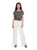 Betty Barclay Printshirt mit Wasserfallausschnitt in Beige/Schwarz