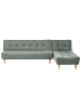 Beliani Ecksofa ALSTEN in Grün/Braun - (W) 258 x (H) 80 x (L) 161 cm