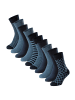 Schiesser Socken 10er Pack in Blau/gestreift/Blau/gemustert