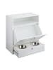 relaxdays Hunde-Futterschrank in Weiß - (B)60 x (H)68 x (T)33 cm