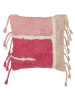 Beliani Dekokissen BISTORTA in Rosa/Weiß - (W) 45 x (H) 14 x (L) 45 cm