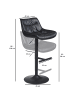 FineBuy Barstuhl in Schwarz / Kunstleder / 45x55x106