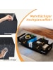 ABRIHOME LED-Couchtisch mit 2 Schubladen und Acrylplatte in Schwarz