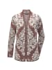 GOLDNER Jacquard-Strickjacke in toffee / stein / gemustert