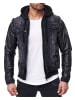 Cipo & Baxx Herren Regular Fit Bikerjacke Stonewashed in Black