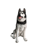 relaxdays Hund-Gartenfigur "Husky" in Schwarz/ Weiß - (B)49 x (H)86 x (T)62 cm