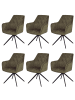 MCW 6er-Set Esszimmerstuhl L80, Wildleder-Optik olivgrün