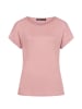 Cloud5ive Cloud5ive Viskose T-Shirt mit Ärmelumschlag und Rundhals in rose