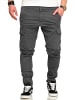 behype Cargohose - BHTROJAN Chino Jeans Hose Cargojeans Stoffhose in Dunkelgrau