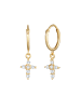 Elli Ohrringe 925 Sterling Silber Kreuz in Gold