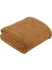 REDBEST Fleece, Microfaser Wohndecke Amarillo in cognac
