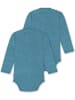 Normani Outdoor Sports 2er Pack Baby-Body Basic Merino Wickelbody in Blau