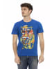 Trussardi Action Braun Blau Baumwolle Herren T-Shirt